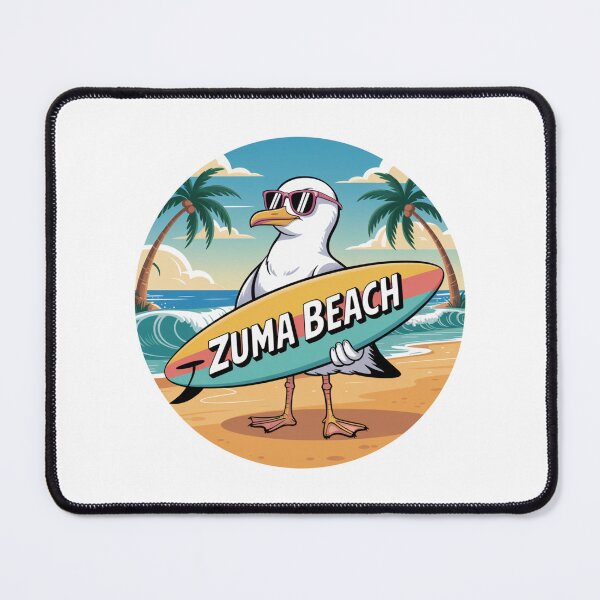 Item preview, Zuma Beach Seagull Sticker — Surf Vibes, Summer Cartoon, California Coastal Decor designed and sold by CircinusStore.