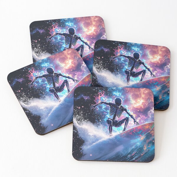 Item preview, Cool skeleton surfer under a mystical sky designed and sold by ReneMM.