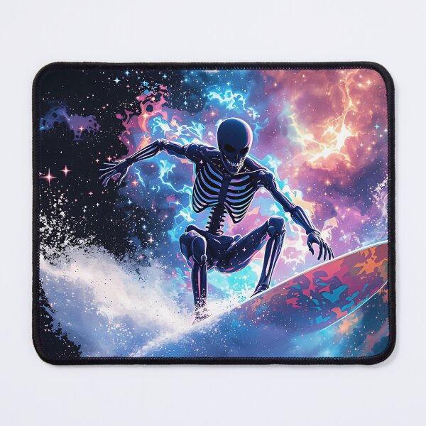 Item preview, Cool skeleton surfer under a mystical sky designed and sold by ReneMM.