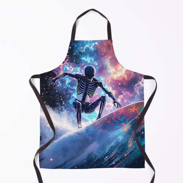 Item preview, Cool skeleton surfer under a mystical sky designed and sold by ReneMM.