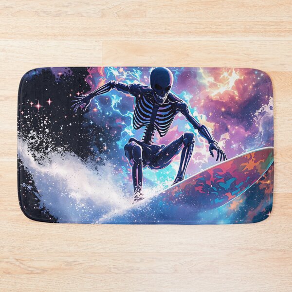 Item preview, Cool skeleton surfer under a mystical sky designed and sold by ReneMM.