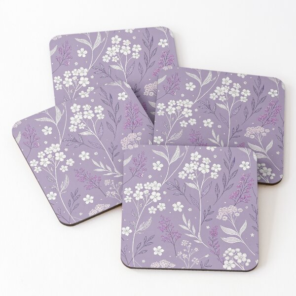 Item preview, Minimal Wildflower Drawing on Purple designed and sold by joycrysstudio.