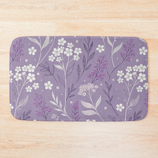 Item preview, Minimal Wildflower Drawing on Purple designed and sold by joycrysstudio.