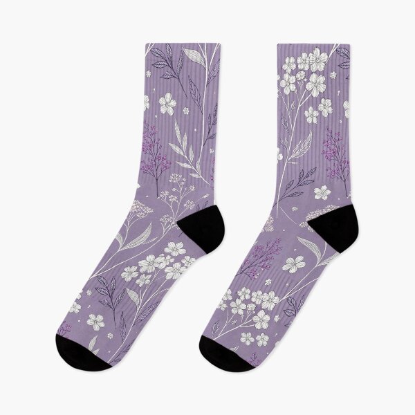 Item preview, Minimal Wildflower Drawing on Purple designed and sold by joycrysstudio.