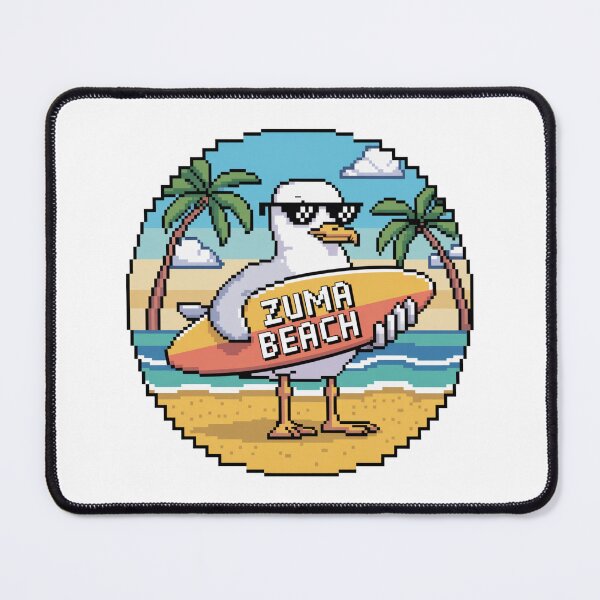Item preview, Zuma Beach Pixel Art Sticker — 8-Bit Seagull, Retro Summer Vibes, California Surf Decor designed and sold by CircinusStore.