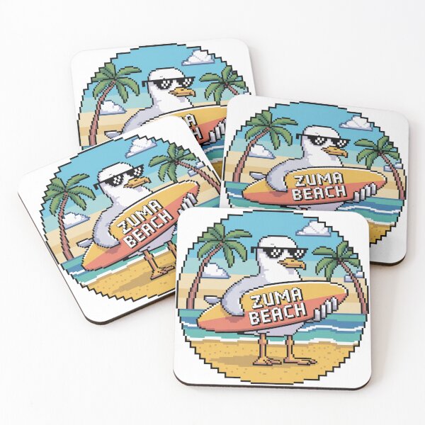 Item preview, Zuma Beach Pixel Art Sticker — 8-Bit Seagull, Retro Summer Vibes, California Surf Decor designed and sold by CircinusStore.