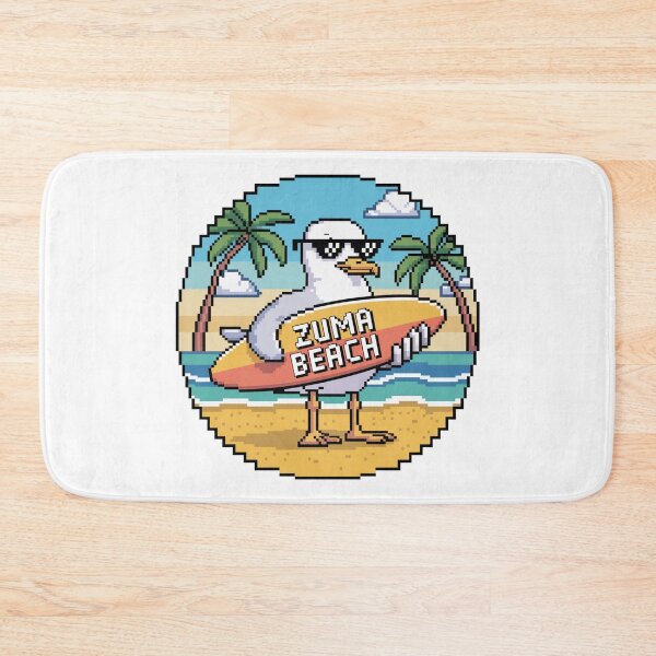 Item preview, Zuma Beach Pixel Art Sticker — 8-Bit Seagull, Retro Summer Vibes, California Surf Decor designed and sold by CircinusStore.