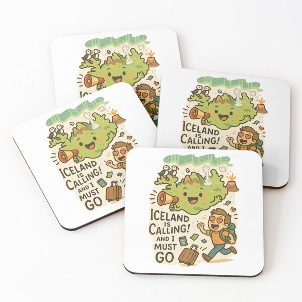 Item preview, Iceland is Calling and I Must Go – Cute Funny Travel Cartoon Design designed and sold by ThePrintFlow.