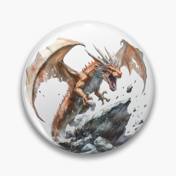 Item preview, Fierce Fire Dragon Shattering the Rocks designed and sold by VikArt7.