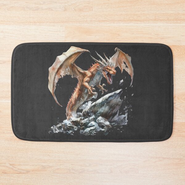 Item preview, Fierce Fire Dragon Shattering the Rocks designed and sold by VikArt7.