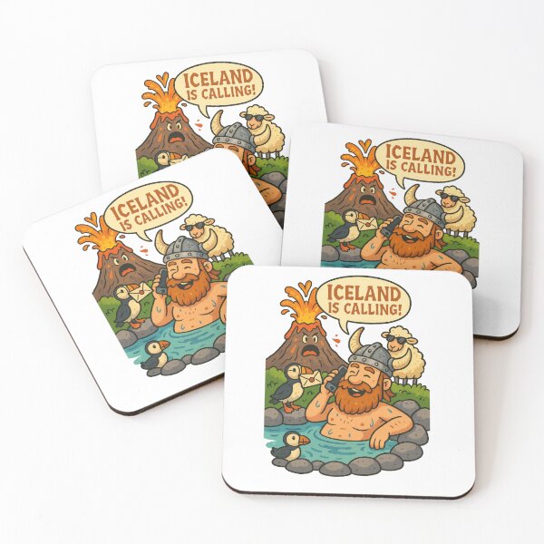 Item preview, Iceland is Calling – Funny Viking Hot Spring Cartoon Design designed and sold by ThePrintFlow.