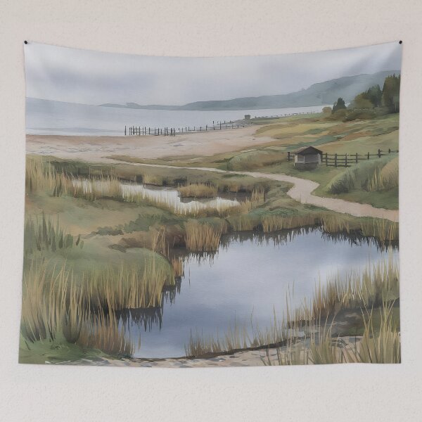 Item preview, Rye Harbour Nature Reserve: Overcast Autumn Morning designed and sold by LSVart.