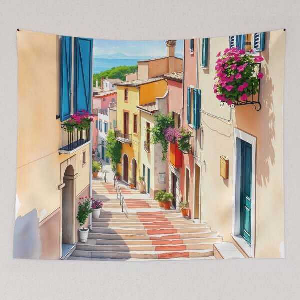 Item preview, Taormina, Sicily: Sunlit Summer Morning Alley designed and sold by LSVart.