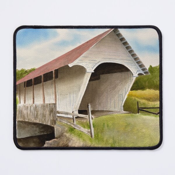 Item preview, Schoolhouse Covered Bridge designed and sold by JHWatercolors.