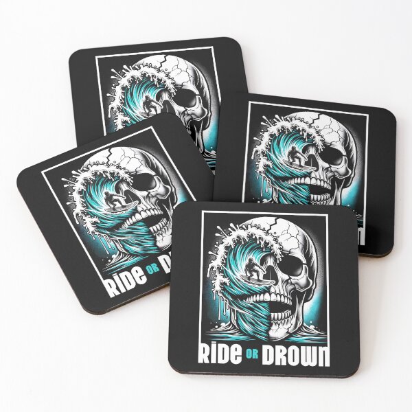 Item preview, Ride or Drown | Skull Wave with Surfer on Surfboard designed and sold by KZbubble.