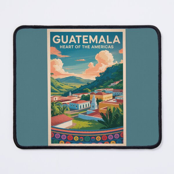 Item preview, Guatemala Landscape Illustration Travel Art Vintage designed and sold by KrisSidDesigns.