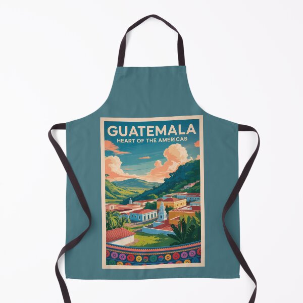 Item preview, Guatemala Landscape Illustration Travel Art Vintage designed and sold by KrisSidDesigns.