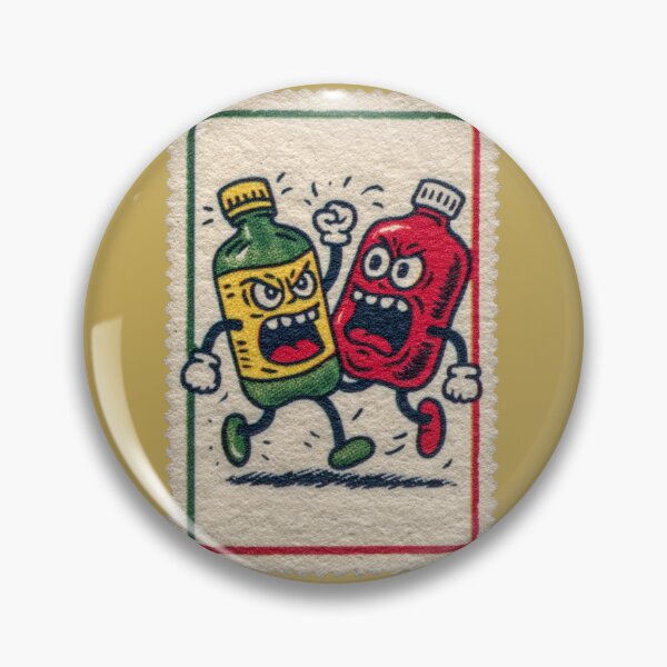 Item preview, Ketchup vs Mayo - Retro Food Art Stamp designed and sold by Vashy56.