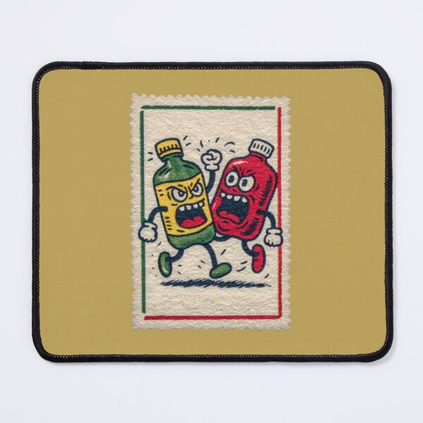 Item preview, Ketchup vs Mayo - Retro Food Art Stamp designed and sold by Vashy56.