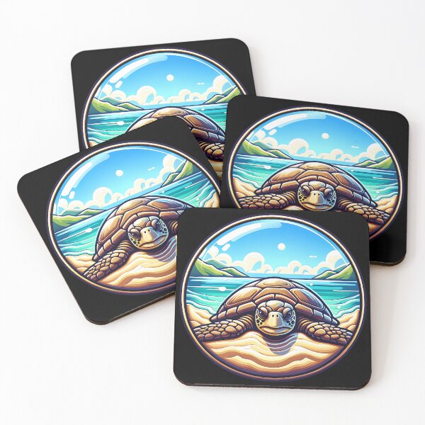 Item preview, A turtle lies on a beach designed and sold by ReneMM.