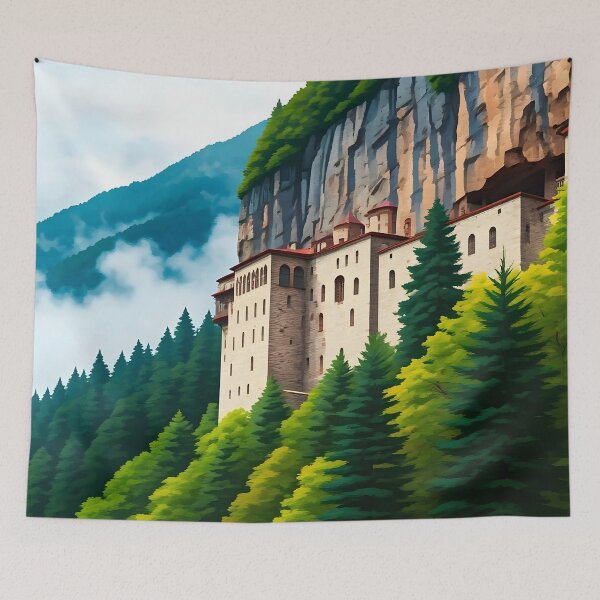 Item preview, Sumela Monastery, Trabzon: Misty Spring Morning Reverie designed and sold by LSVart.