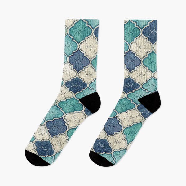 Item preview, Distressed Moroccan Tile Pattern in Blue and Teal - Seamless Background. designed and sold by RGShirtWorks.