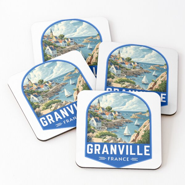Item preview, Granville in Normandy, France Vintage Travel Art Badge designed and sold by MaateoDesign.