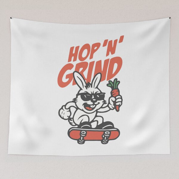 Item preview, rabbit eating carrot and riding his skateboard designed and sold by notorius12.