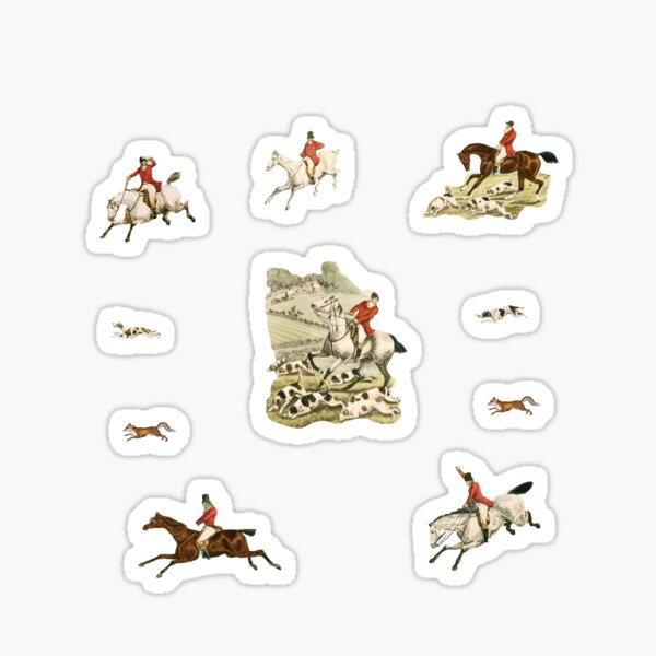 Item preview, Vintage English Country Hunting Horse Riders and Hounds  designed and sold by tanjica.