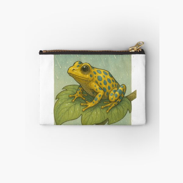 Item preview, Realistic Yellow-and-Blue Spotted Rainforest Frog on Leaf designed and sold by LevelUpLab.