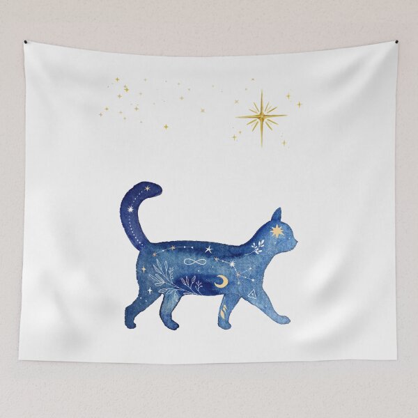 Item preview, Dreamwalker Cat Under the Stars designed and sold by Softglow-Studio.
