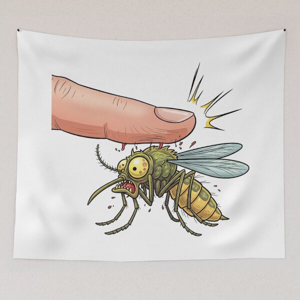 Item preview, Funny Mosquito Smash – Hilarious Cartoon Insect Attack Artwork designed and sold by Just Meaningful.