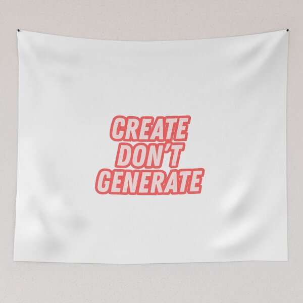 Item preview, CREATE DON'T GENERATE RED | Anti-AI  designed and sold by 3005Garments.