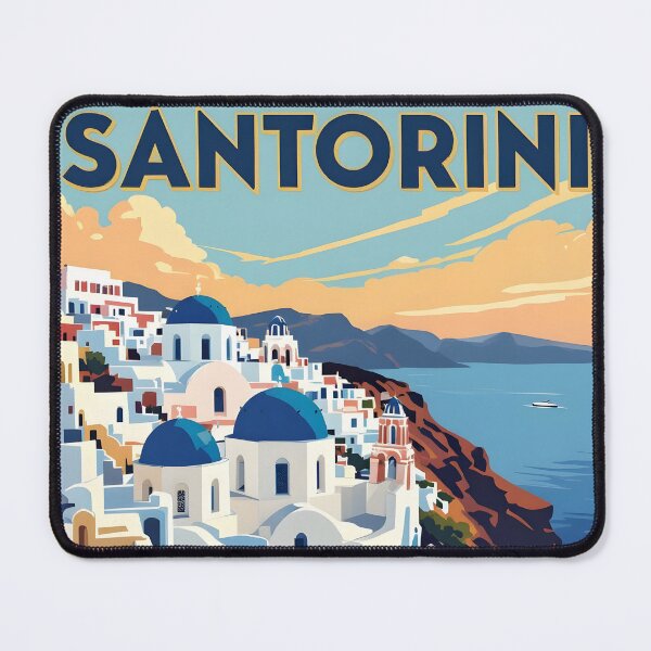 Item preview, Santorini: Vintage-Style Painterly Travel Poster designed and sold by LSVart.