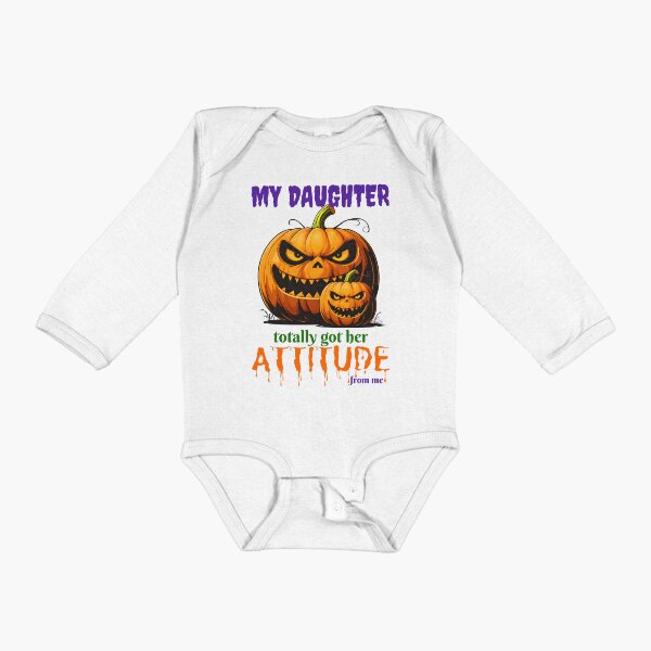 Item preview, Funny Pumpkin Sarcastic Mom Dad Quote Meme My Daughter Got Her Attitude From Me Adult Humor Halloween Party Pumpkin Head  designed and sold by Zayavca.