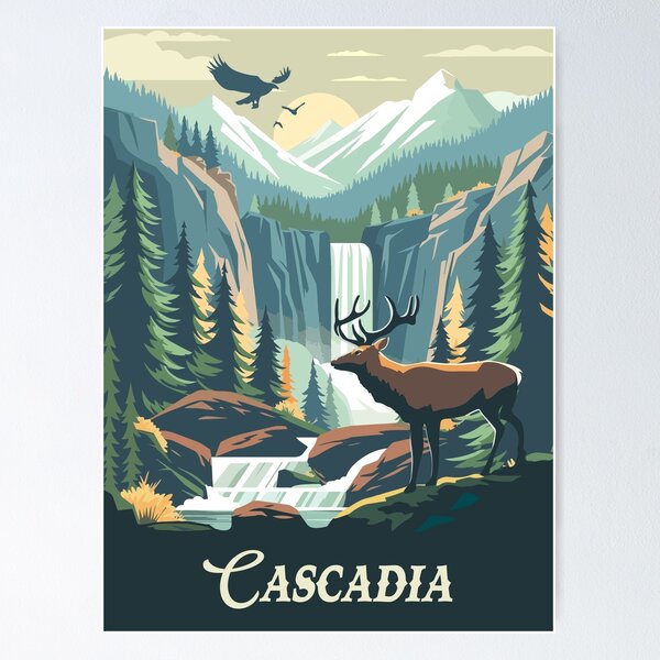 Item preview, CASCADIA - Poster Inspired by Cascadia / Retro Board Game Poster / Wall Art Print / Fantasy, Board Game, RPG, DnD / Home Decor Gift Idea designed and sold by RoleplayRealm.