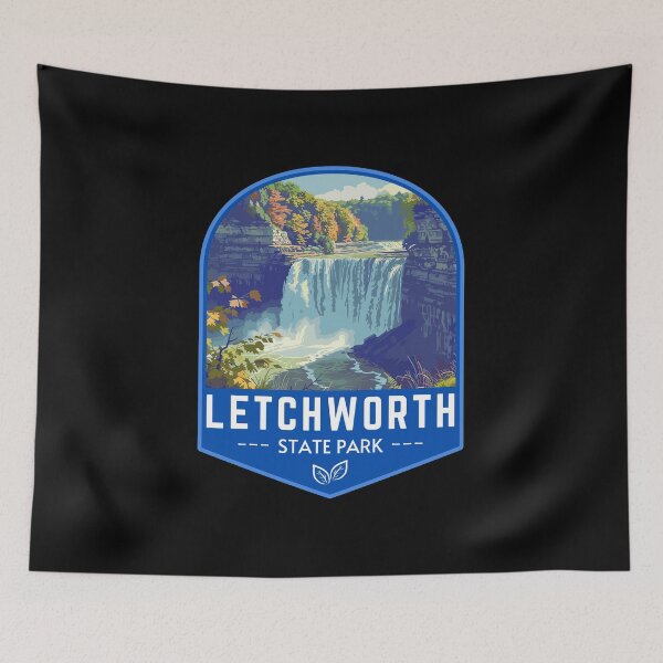 Item preview, Letchworth State Park in New York, USA Vintage Travel Art Badge designed and sold by MaateoDesign.