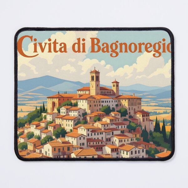 Item preview, Civita di Bagnoregio: Vintage-Style Painterly Travel Poster designed and sold by LSVart.