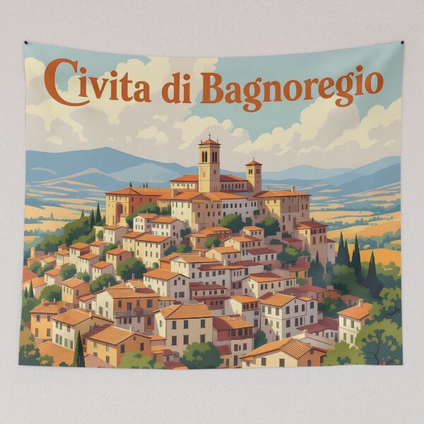 Item preview, Civita di Bagnoregio: Vintage-Style Painterly Travel Poster designed and sold by LSVart.