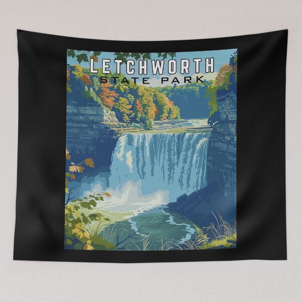 Item preview, Letchworth State Park in New York, USA Vintage Art Travel Landscape designed and sold by MaateoDesign.