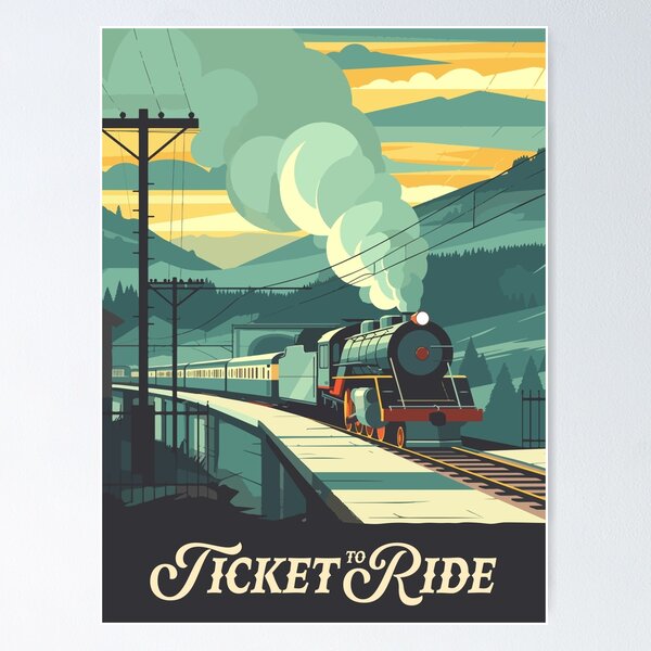 Item preview, TICKET TO RIDE - Poster Inspired by Ticket to Ride / Retro Board Game Poster / Wall Art Print / Fantasy, Board Game, RPG, DnD / Home Decor Gift Idea designed and sold by RoleplayRealm.