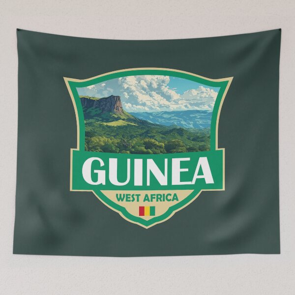 Item preview, Guinea Illustration Retro Badge designed and sold by KrisSidDesigns.