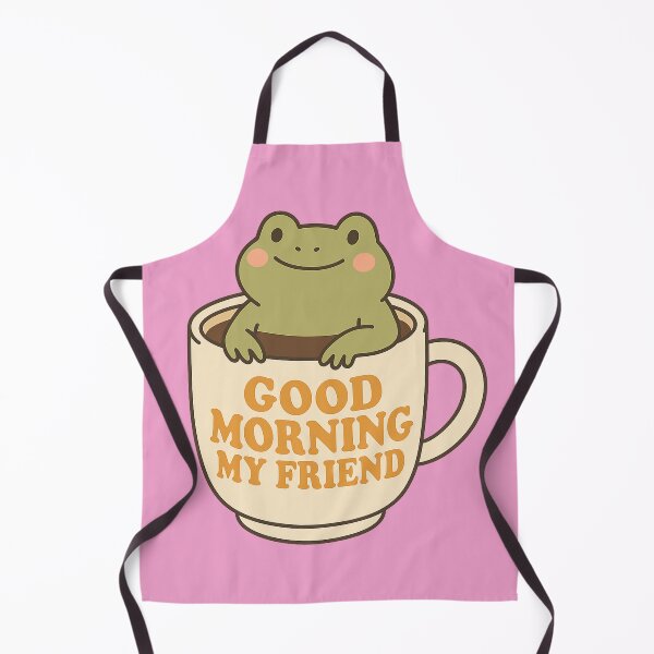 Item preview, Cute Frog in Coffee Mug Saying Good Morning designed and sold by LBDesignR.