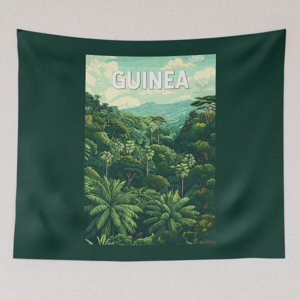 Item preview, Guinea Illustration Travel Art Vintage designed and sold by KrisSidDesigns.