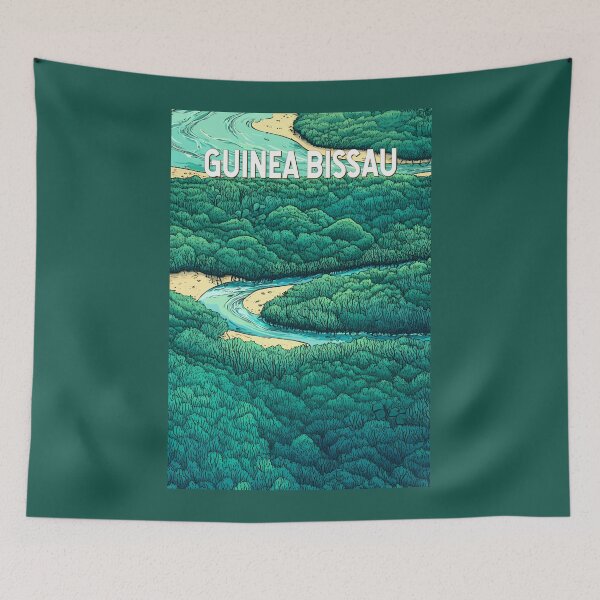 Item preview, Guinea Bissau Illustration Travel Art Vintage designed and sold by KrisSidDesigns.