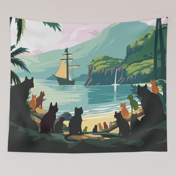 Item preview, THE  ISLE OF CATS - Poster Inspired by The Isle of Cats / Retro Board Game Poster / Wall Art Print / Fantasy, Board Game, RPG, DnD / Home Decor Gift Idea  designed and sold by RoleplayRealm.