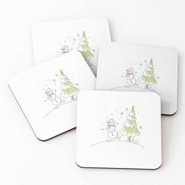 Item preview, Whimsical Snowman Walk – Minimalist Winter Christmas Art designed and sold by Iras-Art-Corner.