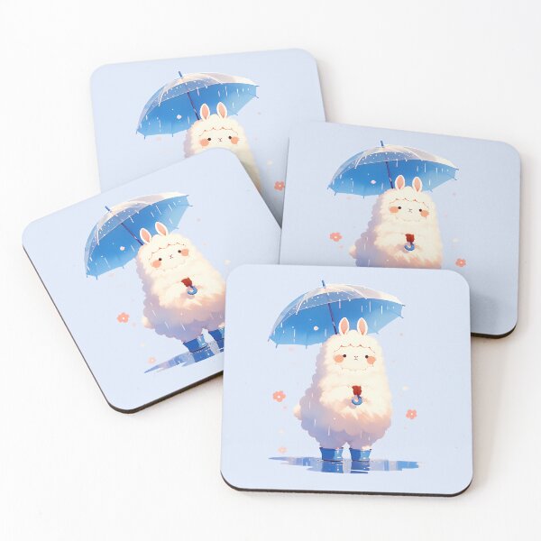 Item preview, Cute Llama in the rain designed and sold by WoollenLlama.