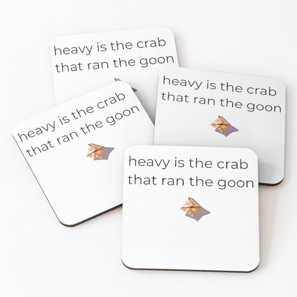 Item preview, heavy is the crab that ran the goon | chaotic meme sticker | crab rangoon humor designed and sold by RebootRequired.