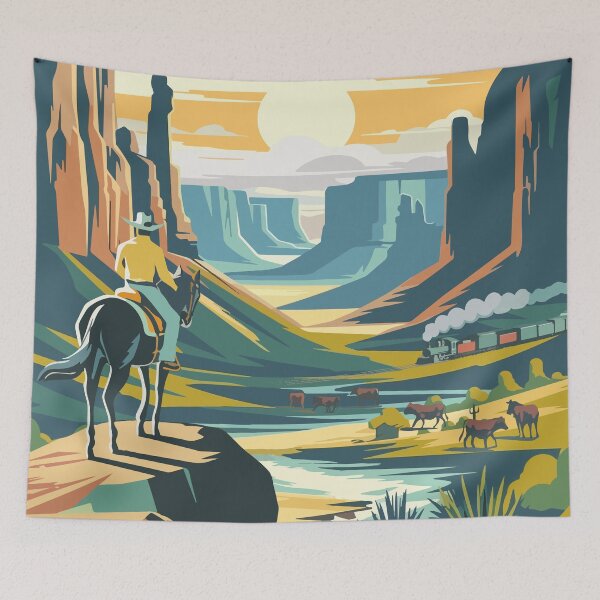 Item preview, GREAT WESTERN TRAIL - Inspired Poster / Retro Board Game Poster / Wall Art Print / Fantasy, Board Game, RPG, DnD / Home Decor Gift Idea designed and sold by RoleplayRealm.